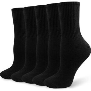 🆕 Women Black Moisture Wicking Calf Socks Cotton Thin Soft Casual Sport Wear